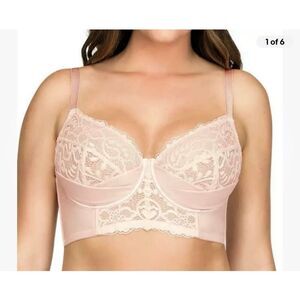 Parfait Cora Long Line Bra Blush Pink sz 42F NWT